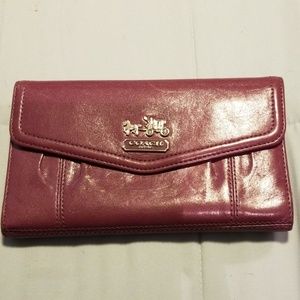 Purple Coach leather wallet